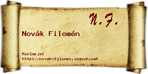 Novák Filomén névjegykártya